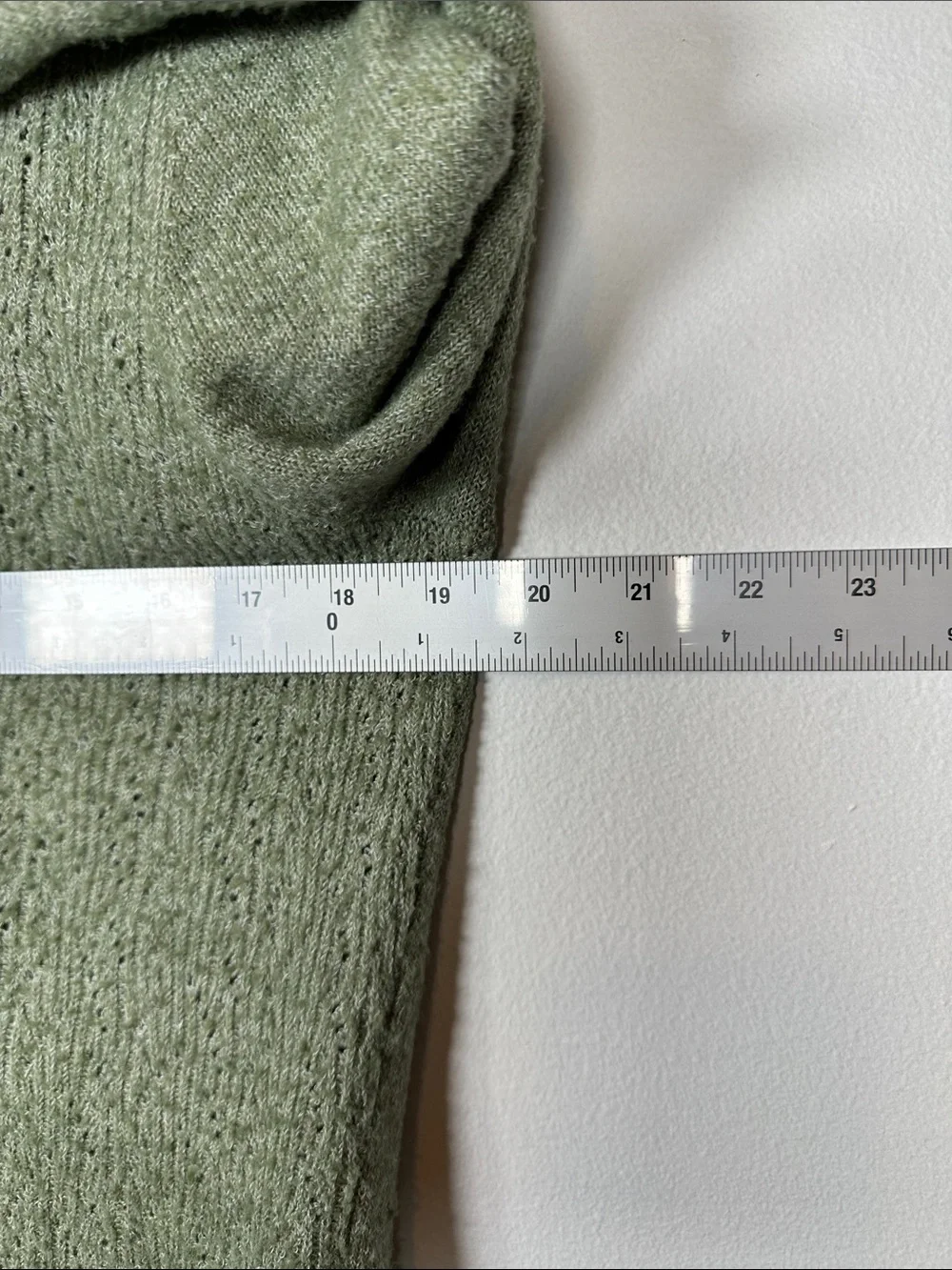 Market & Spruce Henley Sweater Pointelle Knit Size M Sage Green Preppy Fall Cozy
